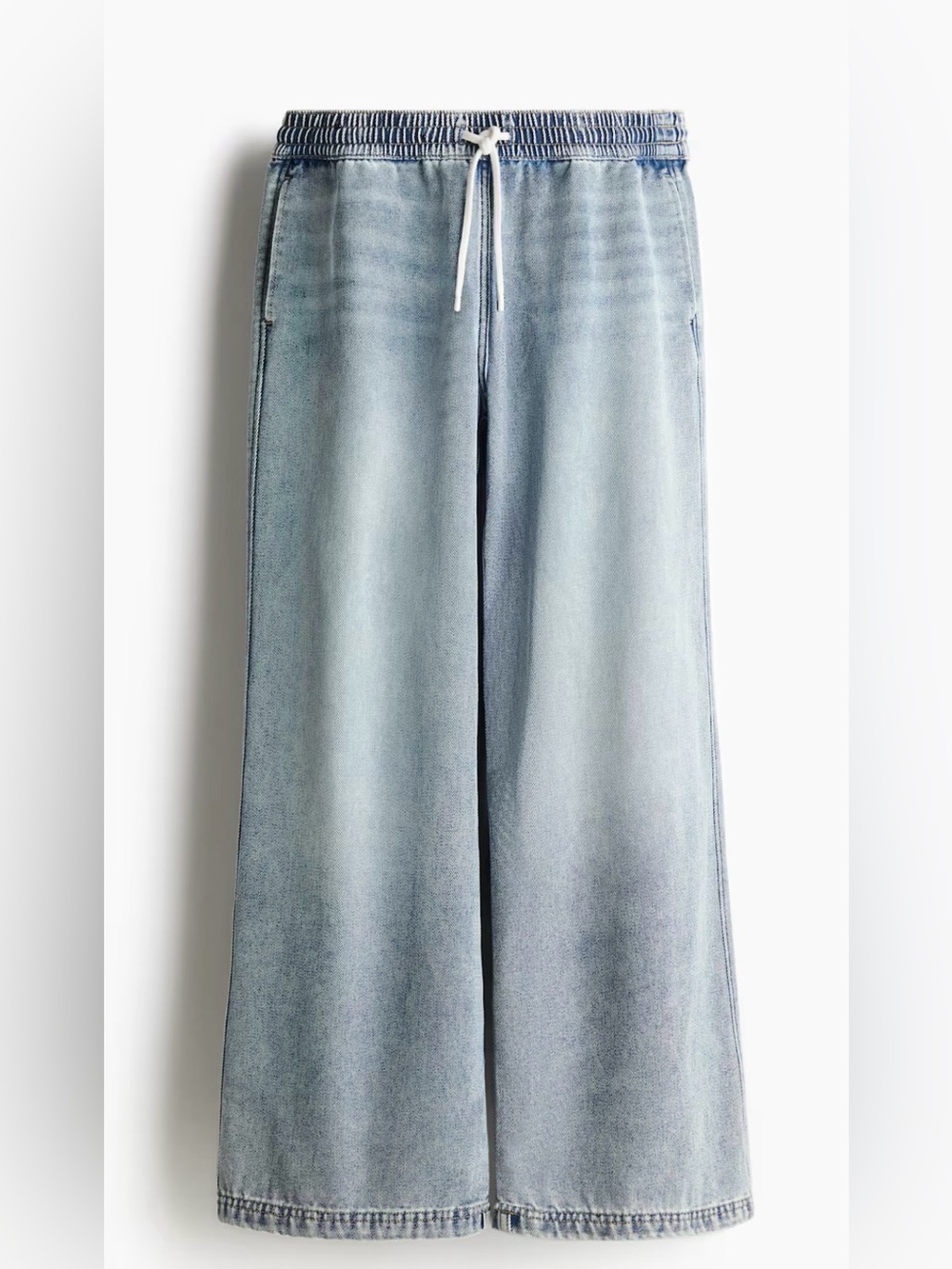 Divided by H&M Light Blue Drawstring Wide-Leg denim pants - large